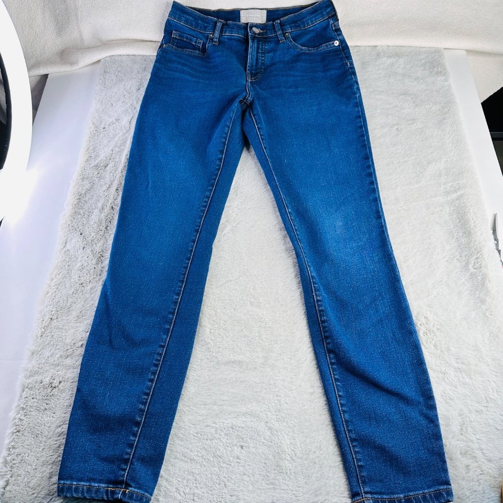 Everlane Jean Womens 29 Tall Mid Rise Skinny Straight Medium Wash